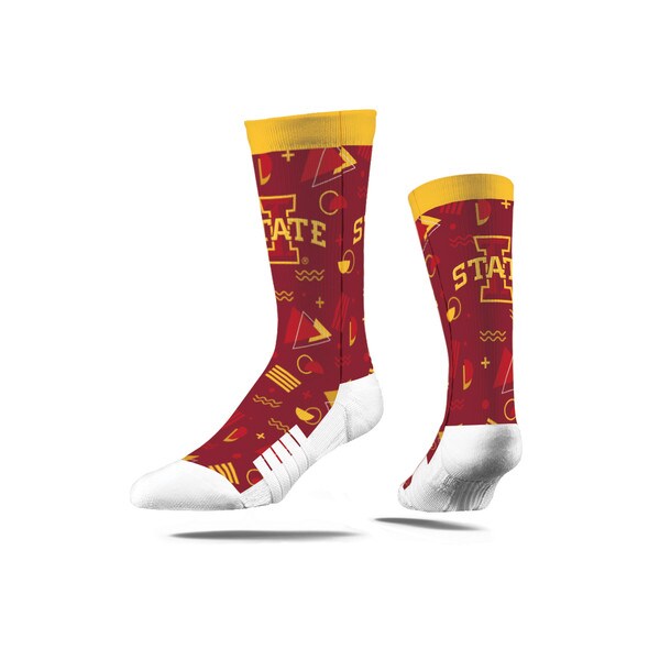 Strideline I-State 80's Zig Zag Cardinal Socks
